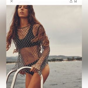 Zara rhinestone mesh top